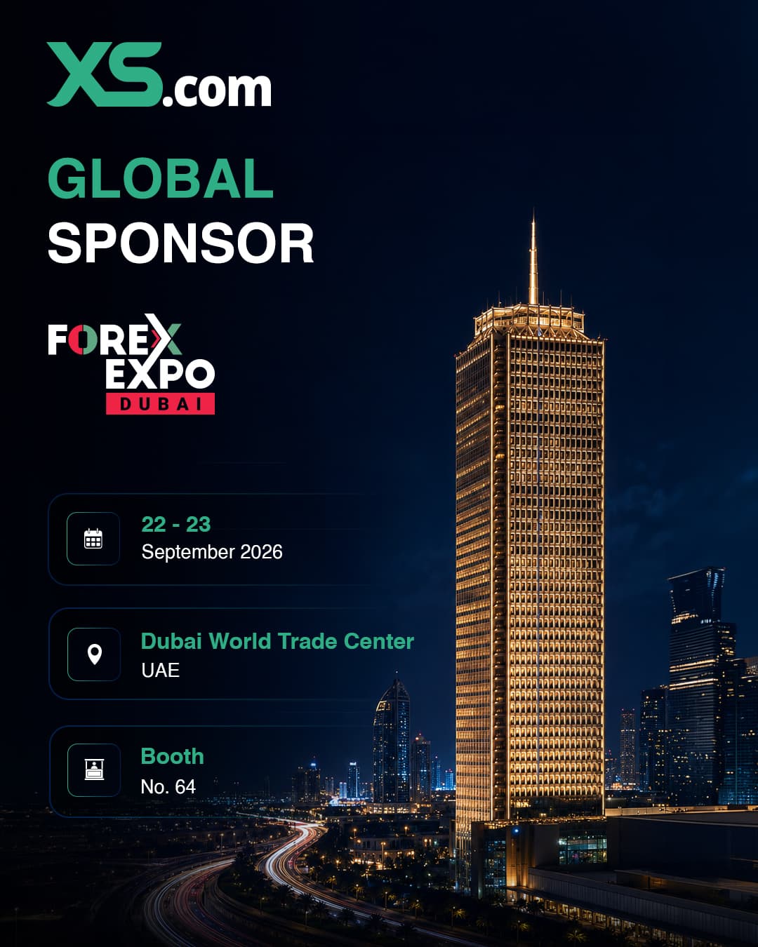 XS.com Takes Centre Stage as Global Sponsor of Dubai Forex Expo 2026